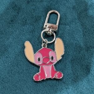 Loungefly Stitch Pink and Cream Cartoon Character Keychain